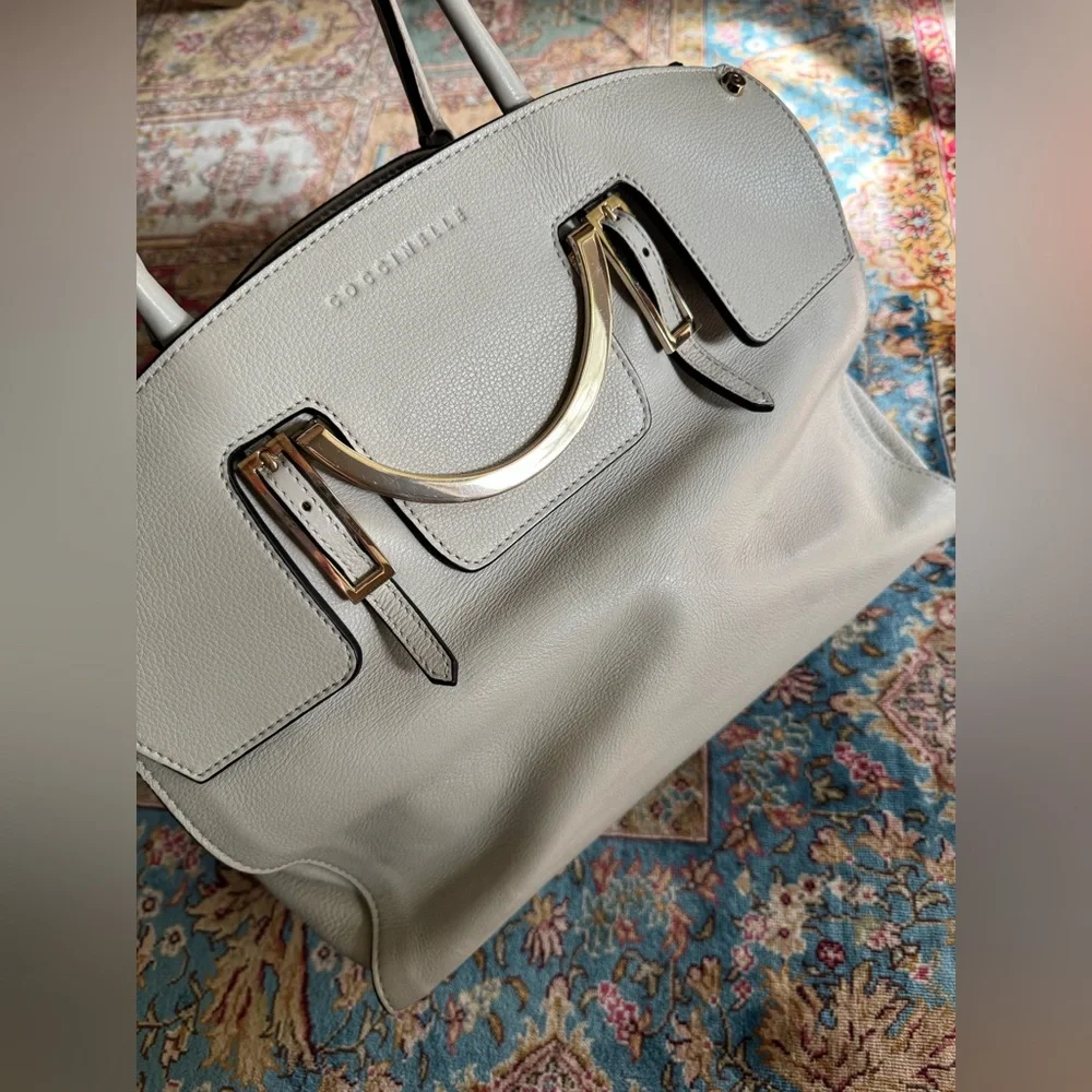 Coccinelle White Leather Satchel Bag